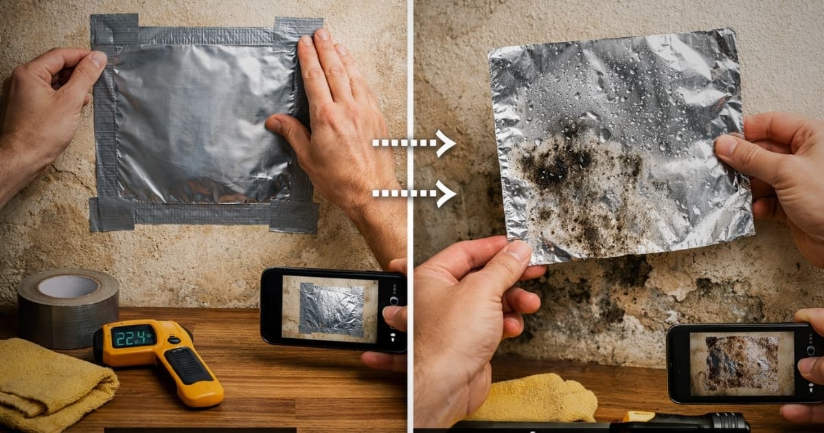 Przyklej folię aluminiową do ściany. Ten trik architektów w 24 godziny ujawni prawdę o wilgoci w Twoim domu