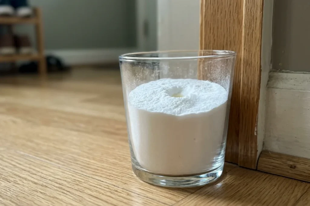 Szklanka z sodą oczyszczoną za drzwiami. Ten stary trik to absolutny game-changer dla Twojego domu